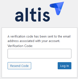 Screenshot showing email 2FA prompt on the login page