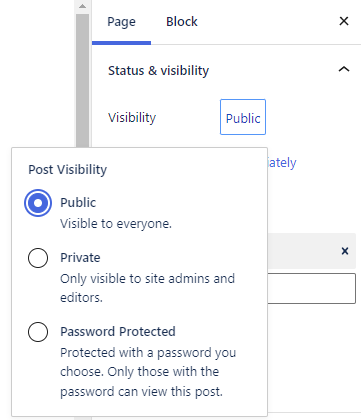 [[Screenshot showing the post visibility options]]