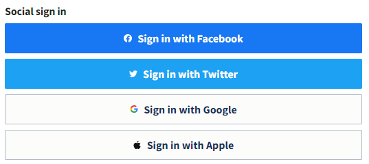 [[Screenshot showing multiple social media sign in options]]