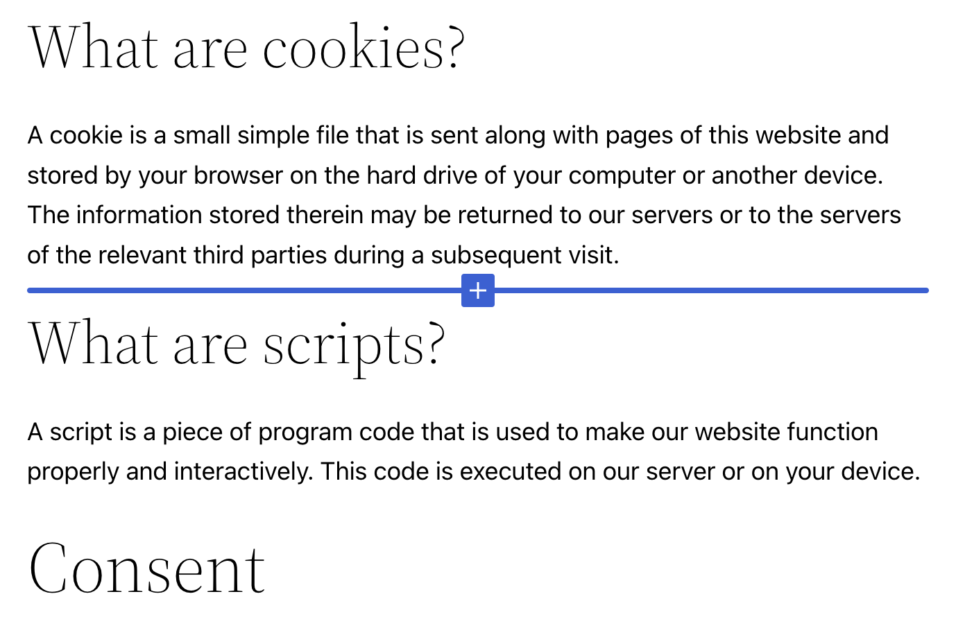 [[Screenshot of sample cookie policy text]]
