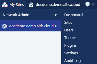 Screenshot showing the Audit log menu