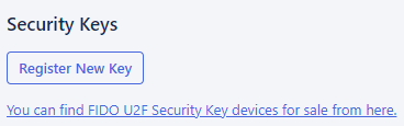 Security keys button screenshot